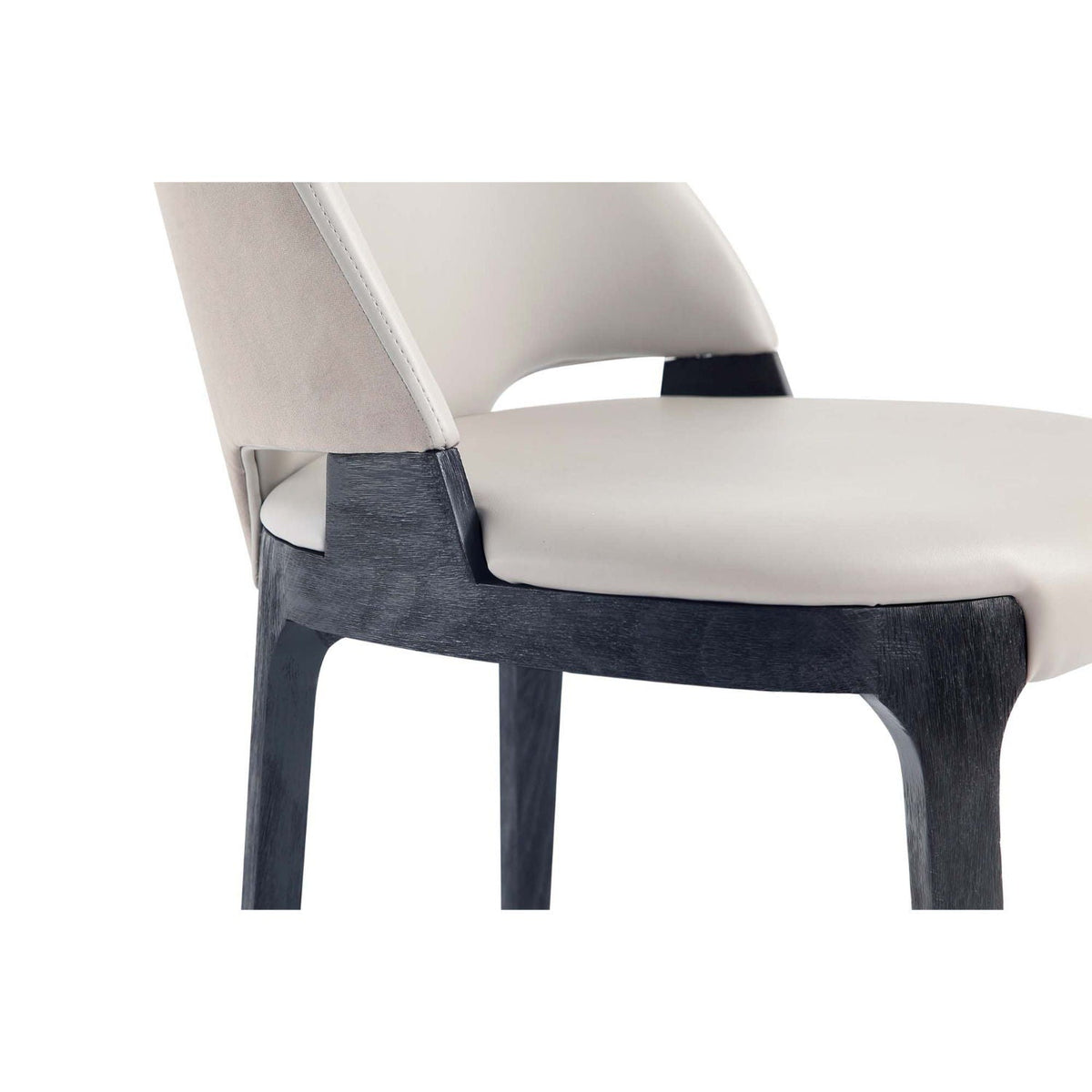 Kara dining chair set of 2 with solid beech wood frame and beige fabric upholstery on Tampa Home & Garden Store