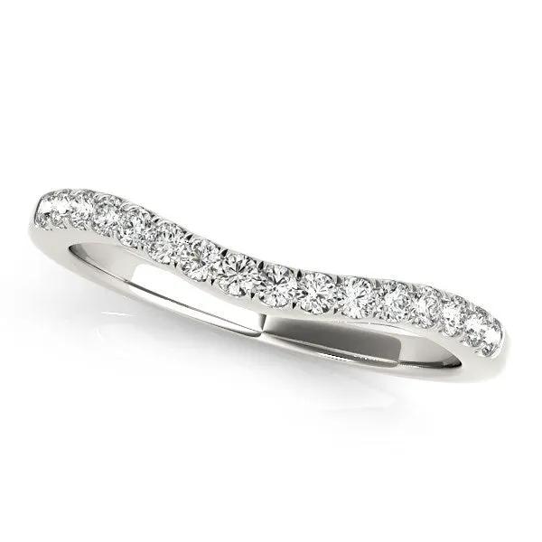 14k white gold curvy pave diamond wedding band, 1/5 cttw, by Bids.com on Tampa Home & Garden Store