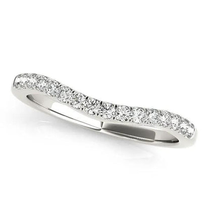 14k white gold curvy pave diamond wedding band, 1/5 cttw, by Bids.com on Tampa Home & Garden Store