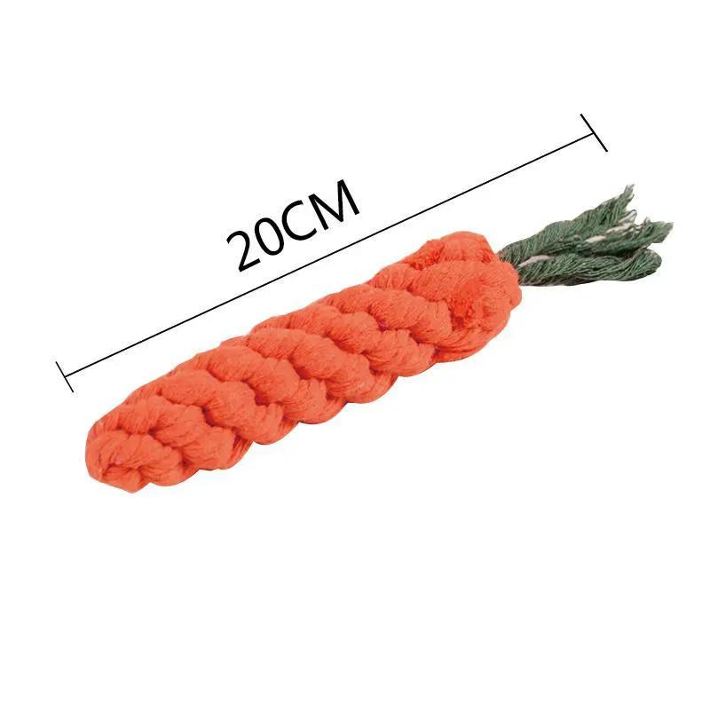 FLIPSTYLEZLLC Pet Dog Cord Teether Knot Toy orange braided rope with green fray 20cm on Tampa Home & Garden Store