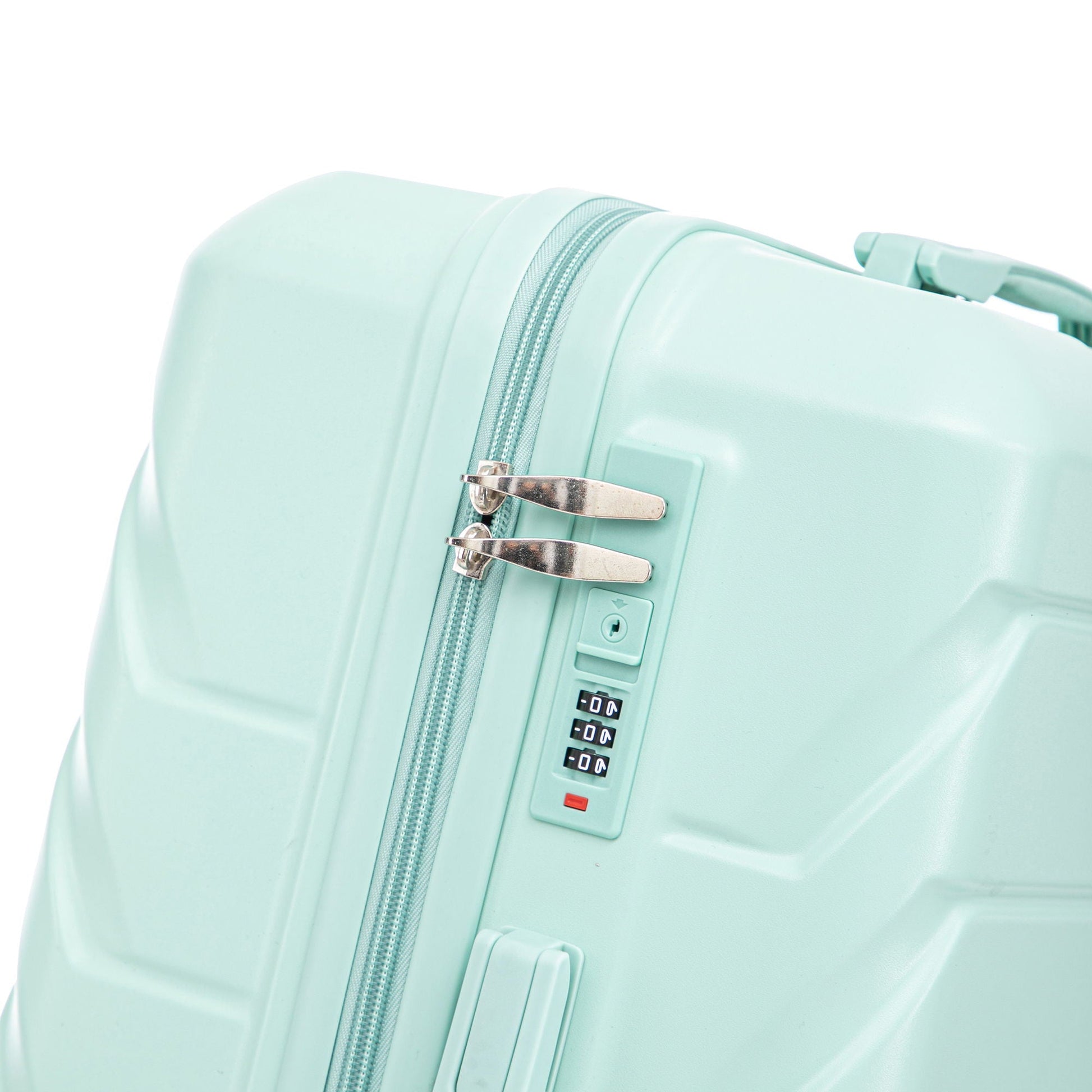 3-piece spinner luggage set mint green by HouseOfZazla with built-in combination lock on Tampa Home & Garden Store