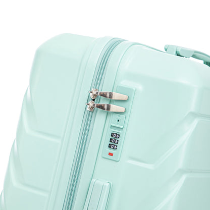 3-piece spinner luggage set mint green by HouseOfZazla with built-in combination lock on Tampa Home & Garden Store