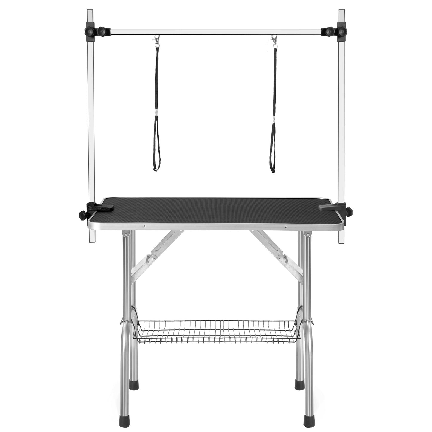 Professional dog grooming table adjustable portable with arms nooses and mesh tray black on Tampa Home & Garden Store