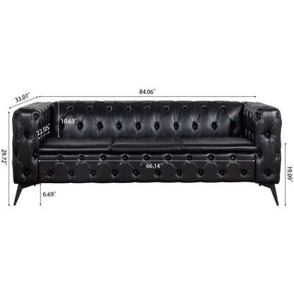 Modern 3 Seater Sofa with Square Arm and Cushion