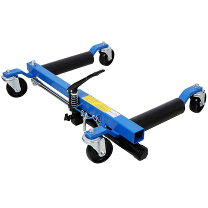 Hydraulic car wheel dolly set of 2 with foot pedal lift blue frame 1500 lb capacity on Tampa Home & Garden Store