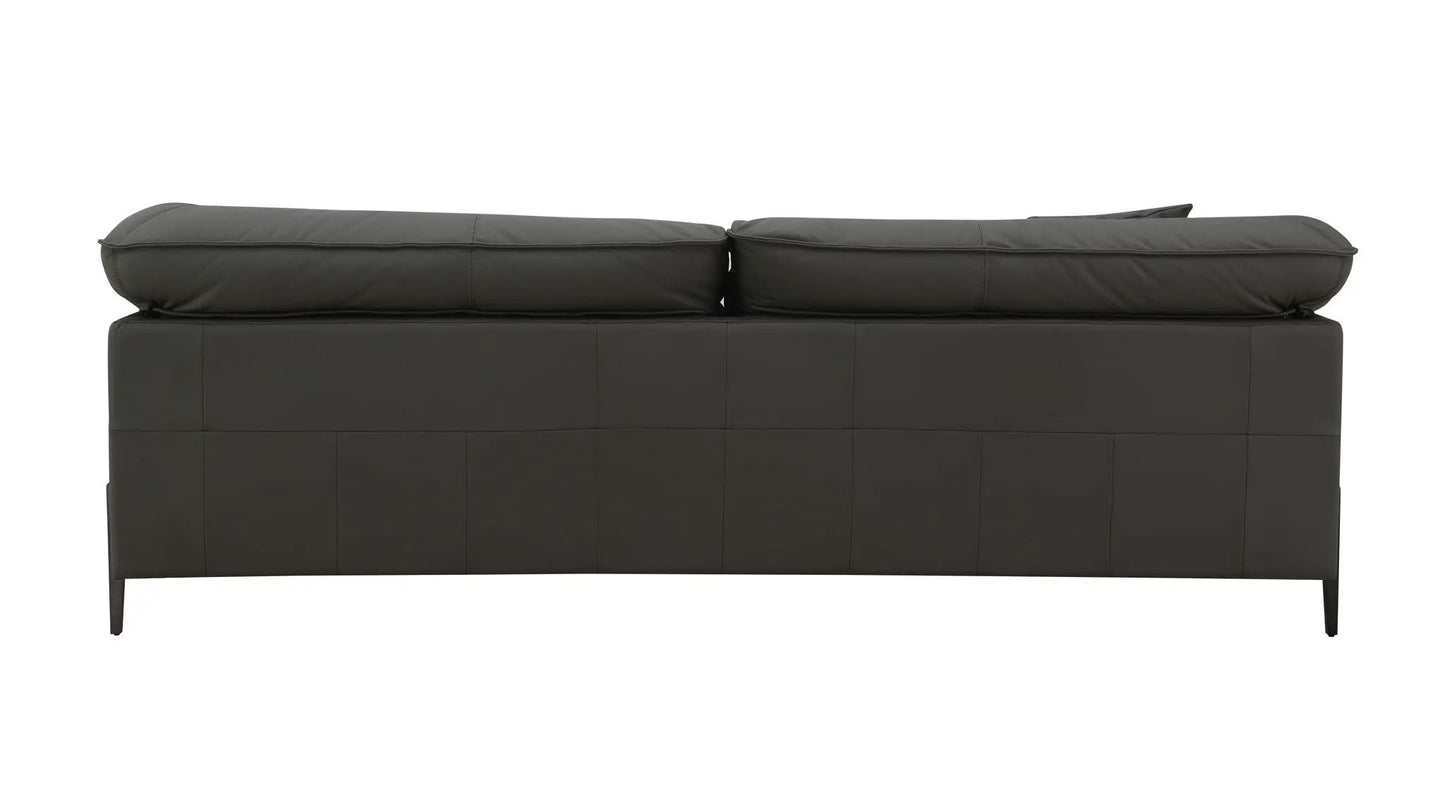 Tadi top-grain leather sofa black two-seat stationary with cushions Unique Piece Furniture on Tampa Home & Garden Store
