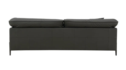 Tadi top-grain leather sofa black two-seat stationary with cushions Unique Piece Furniture on Tampa Home & Garden Store