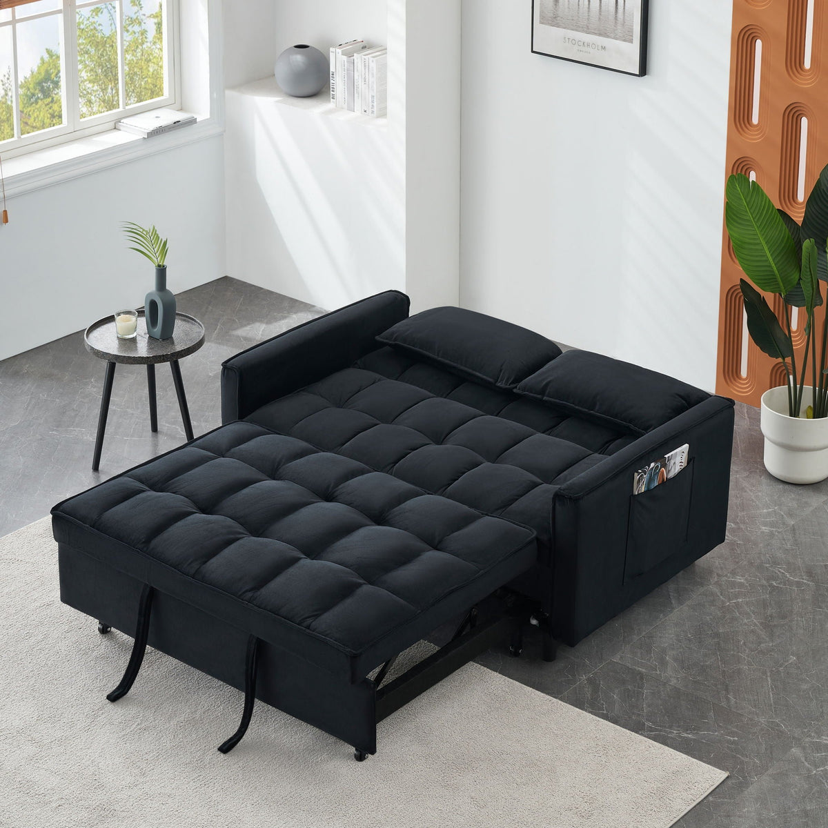 Large 3 In 1 Sofa Bed and Velvet Living Room