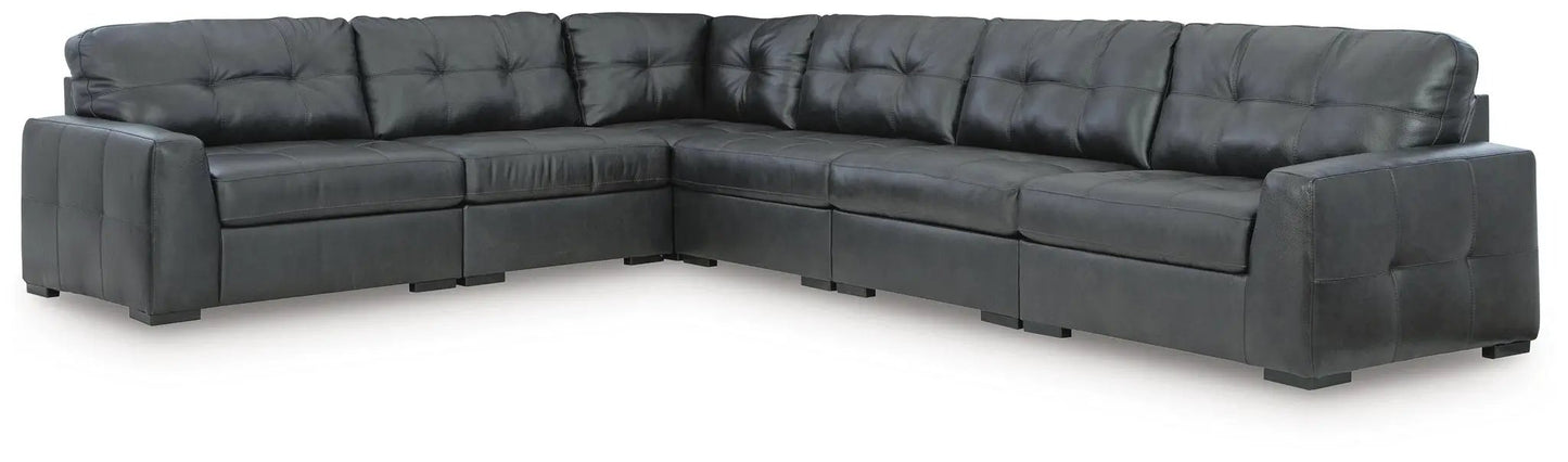 Brindley Pier Leather Sectional Sofa Tufted