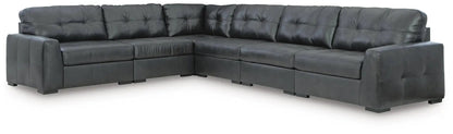 Brindley Pier Leather Sectional Sofa Tufted