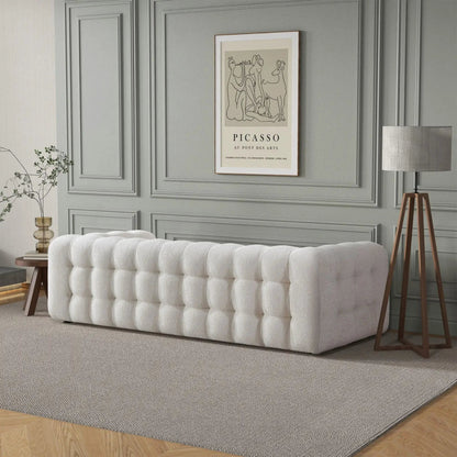 Eden - Modern Tufted Chesterfield Sofa cream fabric stationary by Unique Piece Furniture on Tampa Home & Garden Store