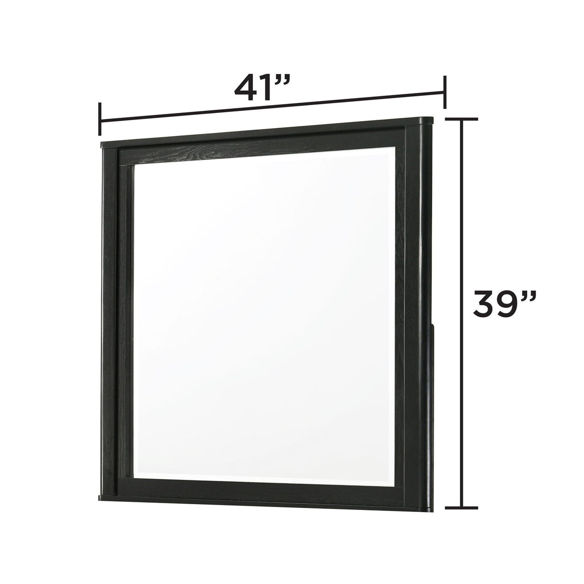 Black bedroom wall mirror Opel with deep frame, 41x39 in, by HouseOfZazla on Tampa Home & Garden Store