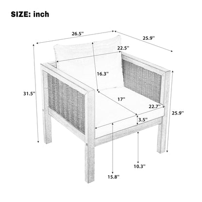 Patio Sofa Set for Outdoor Woven Rattan Seating