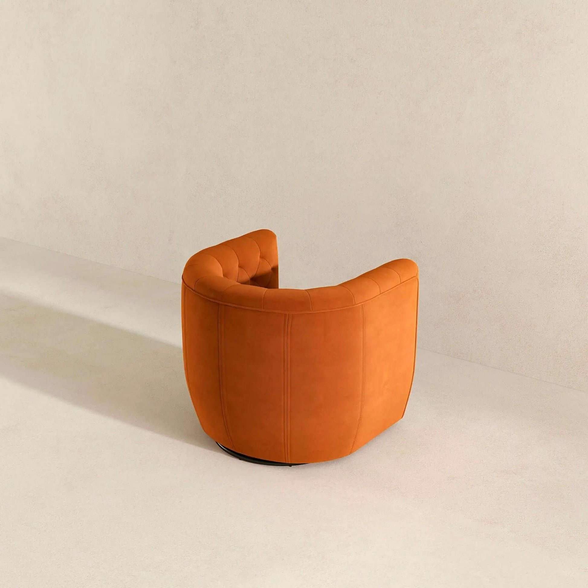 Delaney ergonomic swivel chair in orange upholstery with tufted back by Unique Piece Furniture on Tampa Home & Garden Store