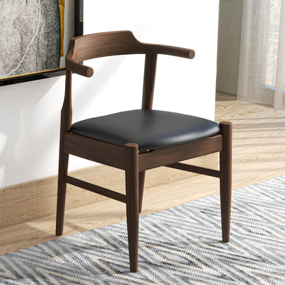 Mid-Century Modern dining chair set 2, solid wood frame, dark seat by HouseOfZazla on Tampa Home & Garden Store