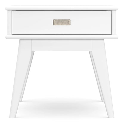 Draper Handcrafted Mid Century End Table white finish with metal pull by Unique Piece Furniture on Tampa Home & Garden Store