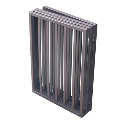 Dark brown folding pet gate for doorways and stairs, freestanding metal by HouseOfZazla on Tampa Home & Garden Store