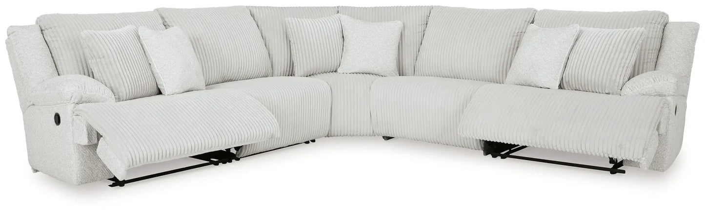 Top Tier Corduroy Reclining Sectional with Chaise