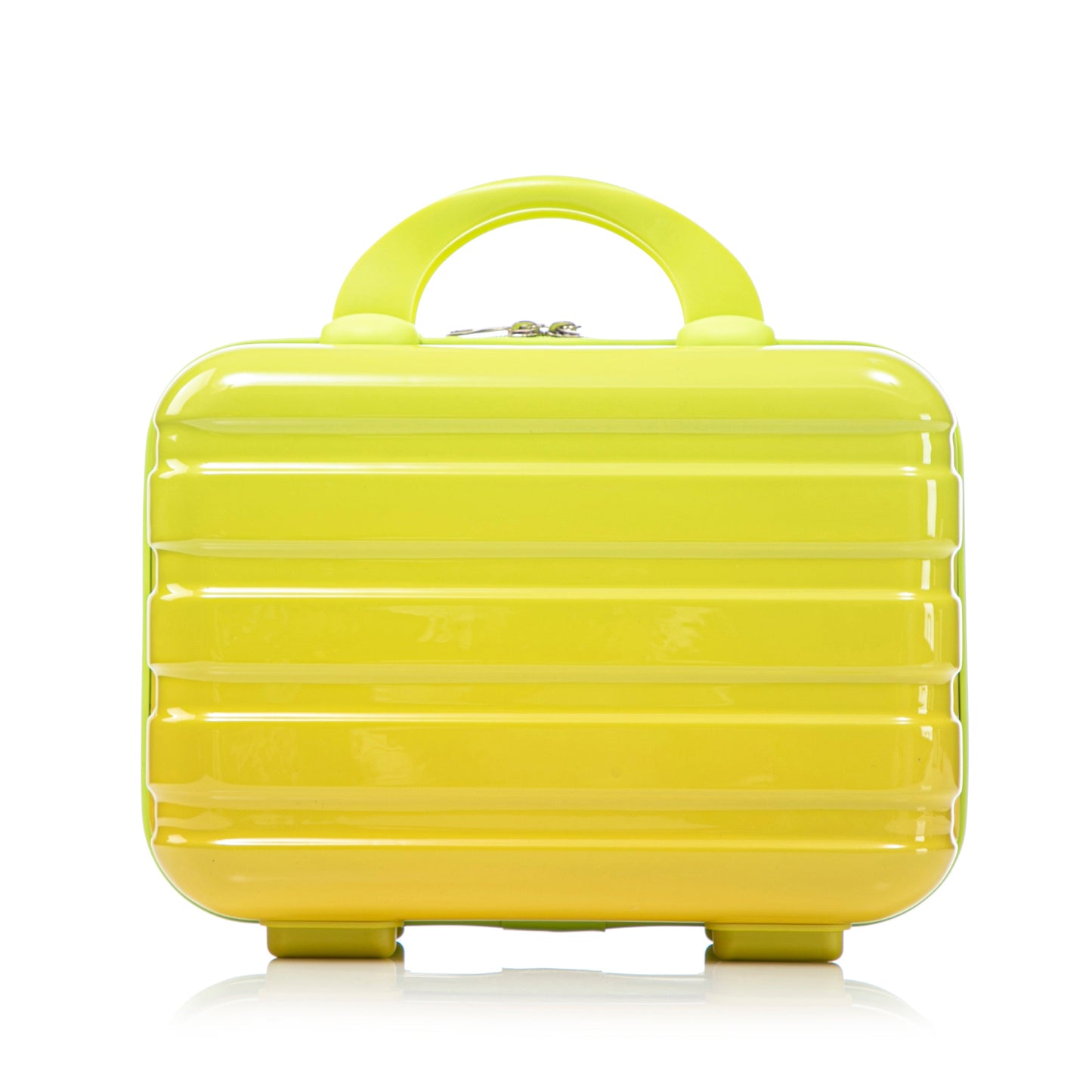 Luggage set neon yellow hard-shell with top carry handle and visible zipper pulls on Tampa Home & Garden Store