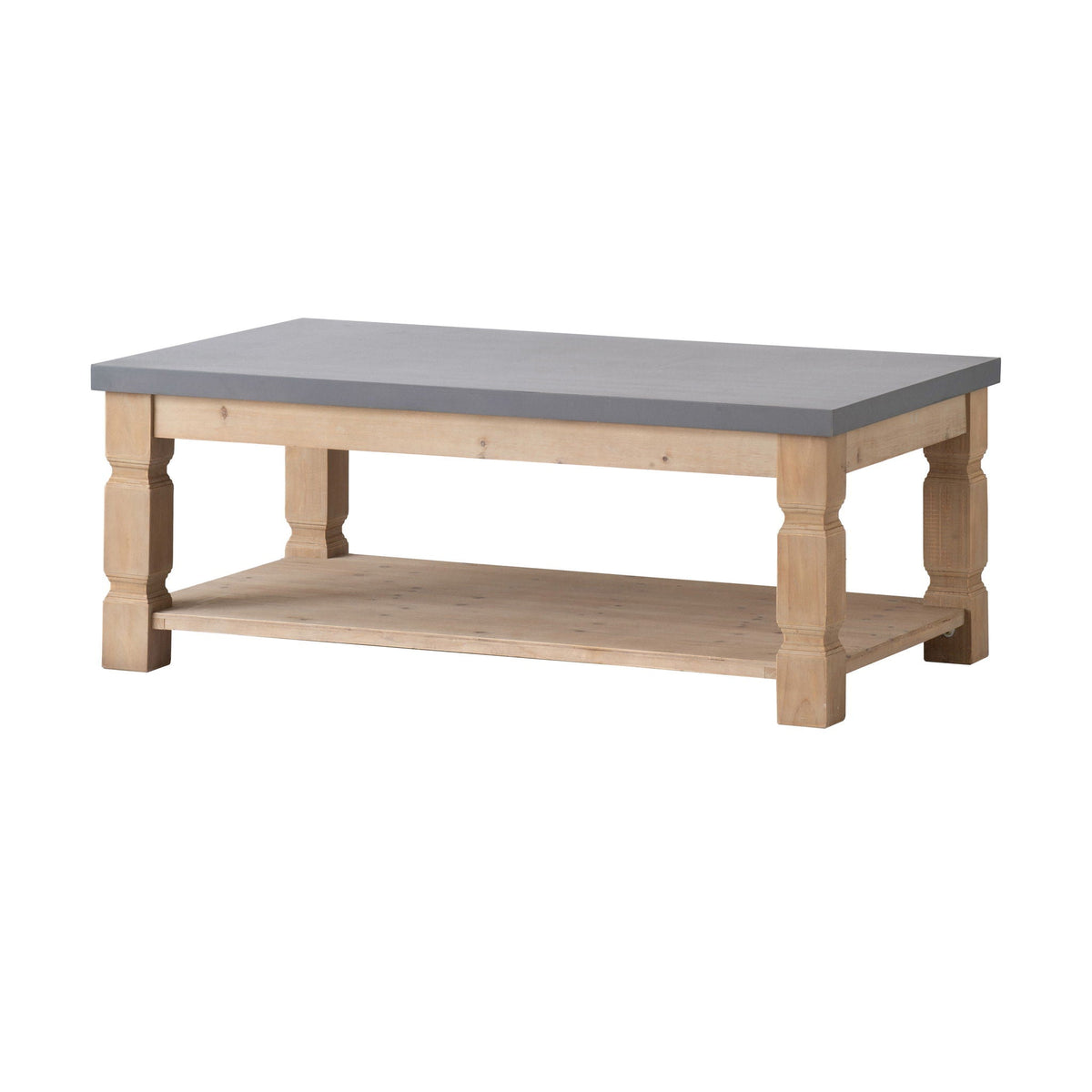 Console table in light brown fir wood with a gray veneer top by HouseOfZazla on Tampa Home & Garden Store