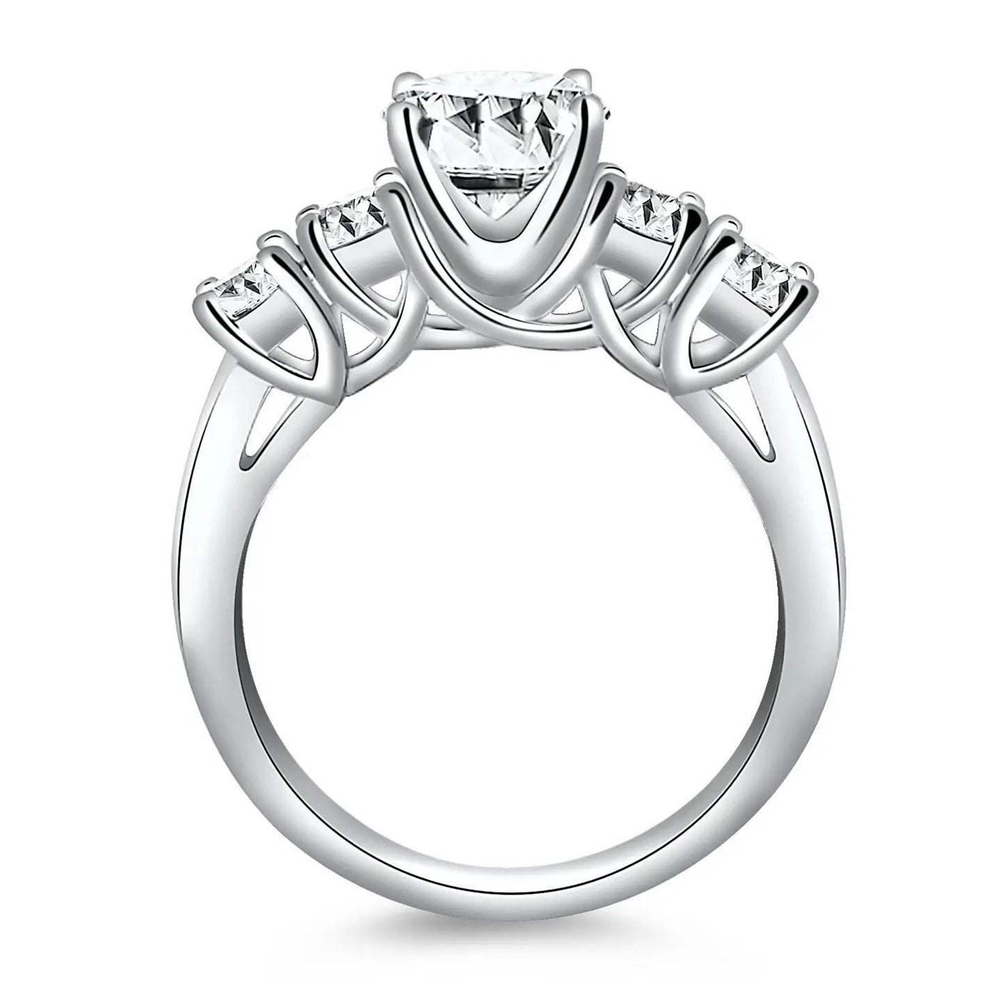 14k white gold five-stone diamond trellis engagement ring by Bids.com on Tampa Home & Garden Store