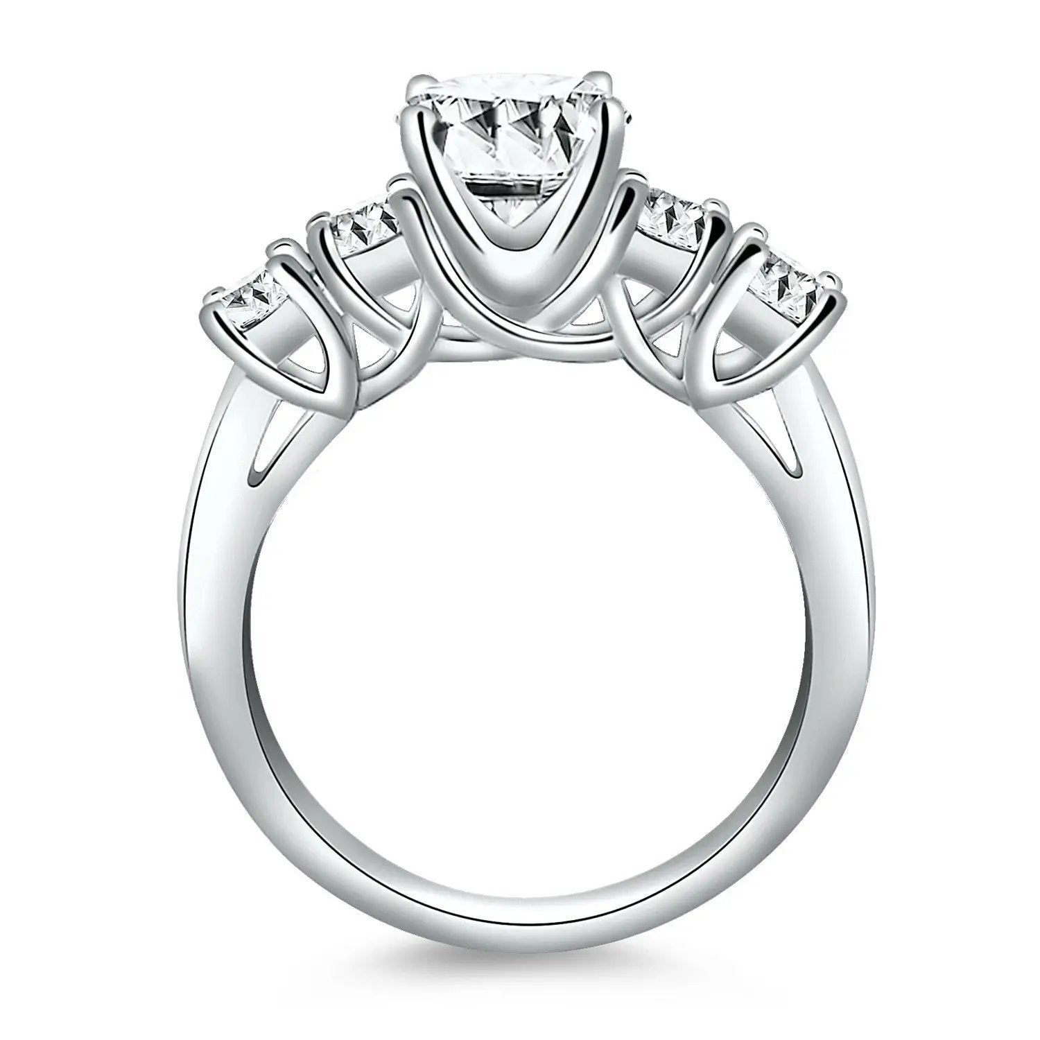 14k white gold five-stone diamond trellis engagement ring by Bids.com on Tampa Home & Garden Store