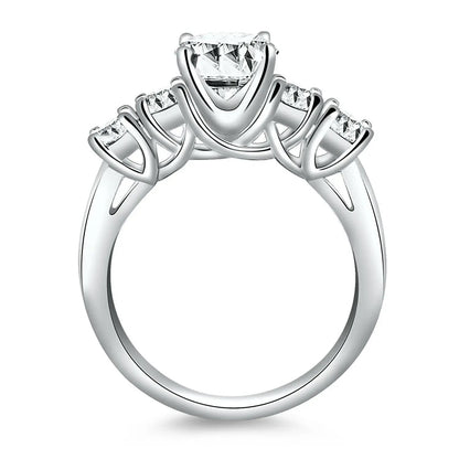 14k white gold five-stone diamond trellis engagement ring by Bids.com on Tampa Home & Garden Store