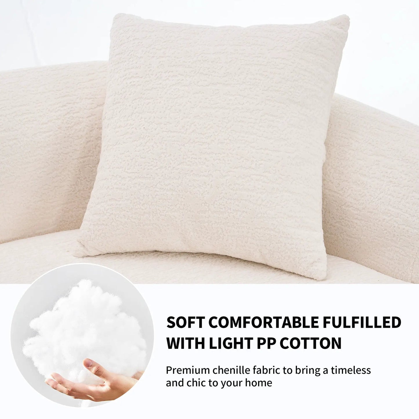 4 Seater Fabric Sofa With Sleeper For Living Room