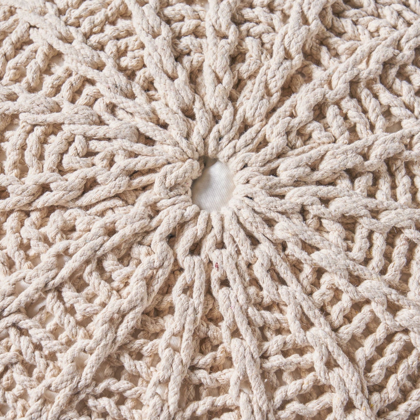 Bordeaux Knitted Pouf Ottoman and Floor Cushion