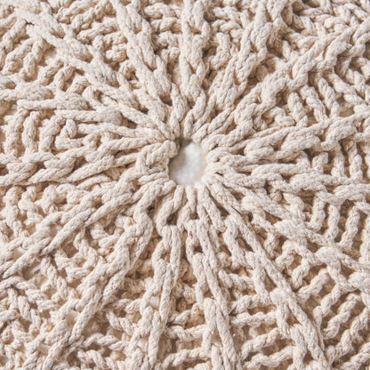 Bordeaux Knitted Pouf Ottoman and Floor Cushion