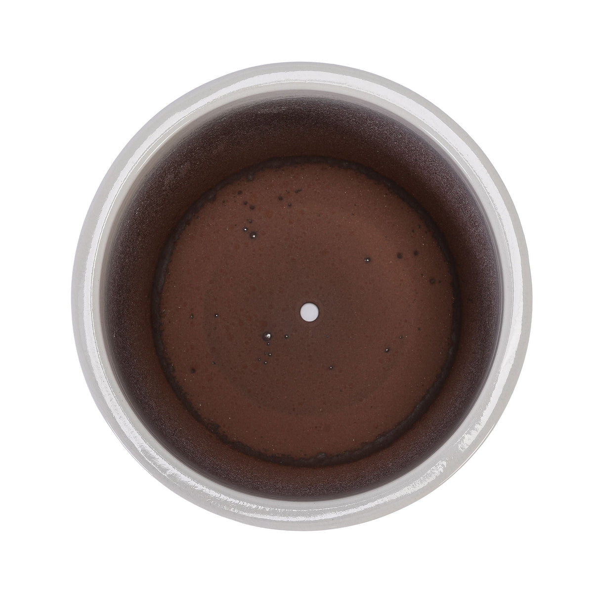 Ceramic flowerpot planter, brown glazed interior with white rim, HouseOfZazla on Tampa Home & Garden Store