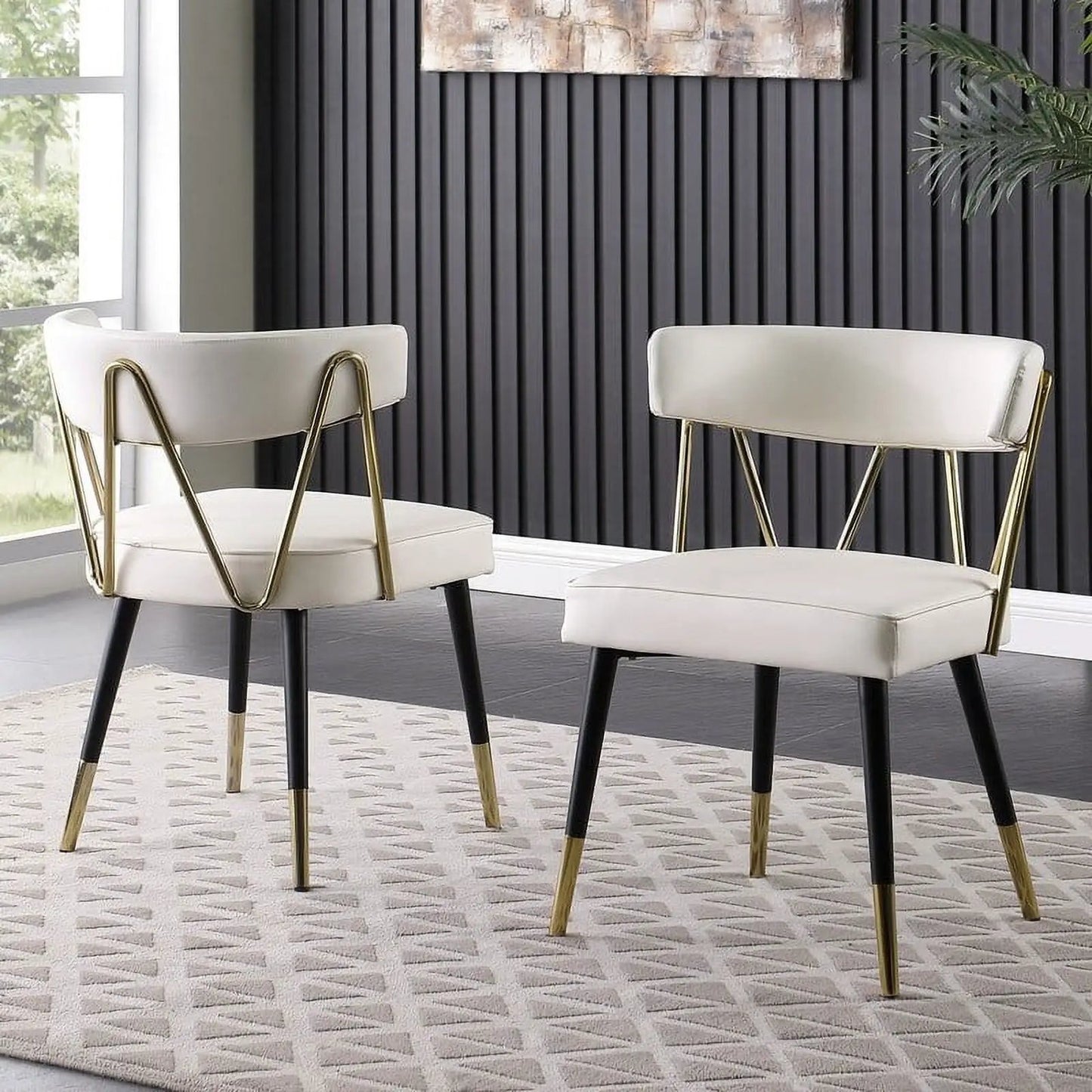 Glam Dining Chairs Set of Two Modern Luxury