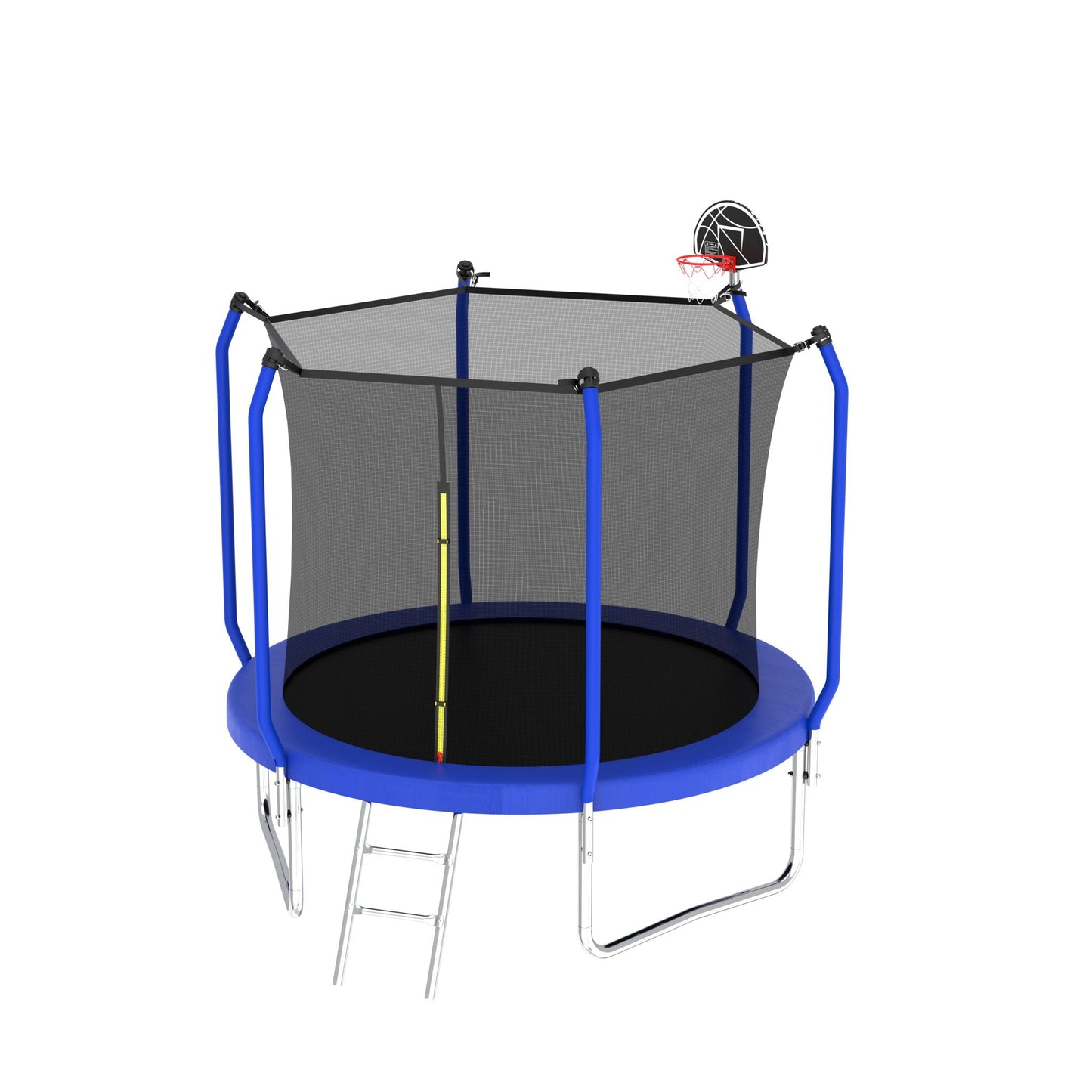 Outdoor Backyard Trampoline and Basketball Hoop
