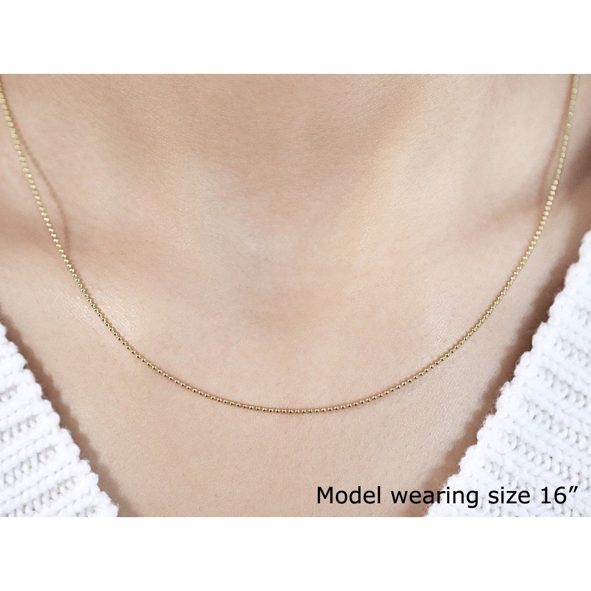 14k yellow gold bead chain necklace 1.0mm by Bids.com on Tampa Home & Garden Store