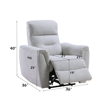 Gray Power Motion Recliner With a Usb Port
