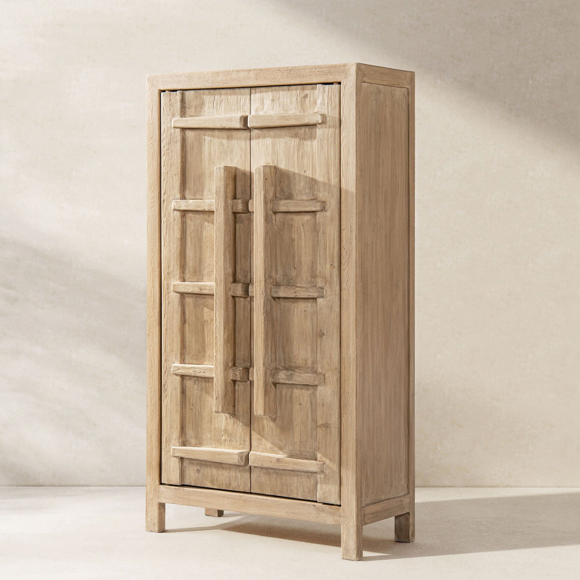 Rowan natural wood storage cabinet with double doors, HouseOfZazla accent cabinet on Tampa Home & Garden Store
