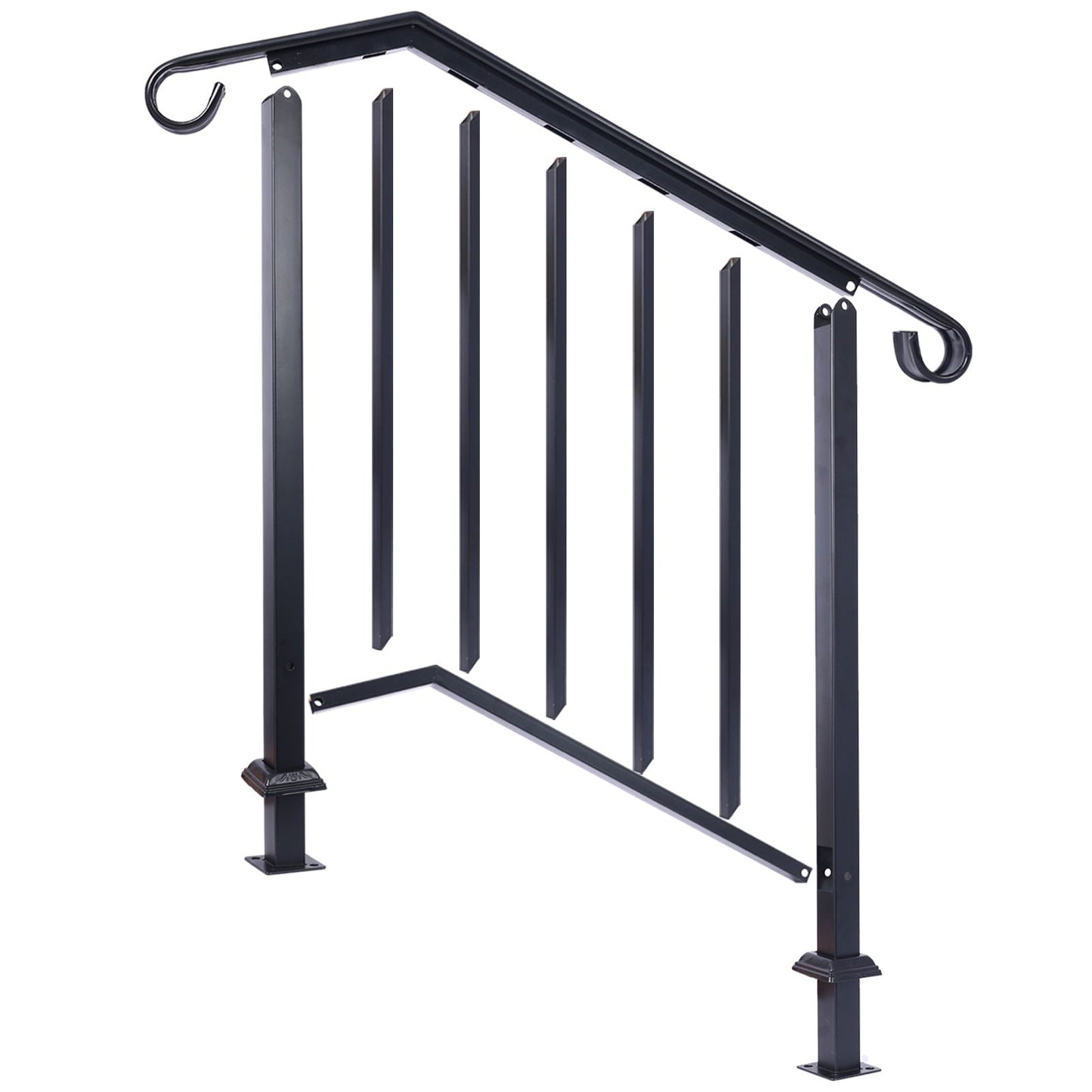 A Powder Coated Wrought Iron Handrail For Steps
