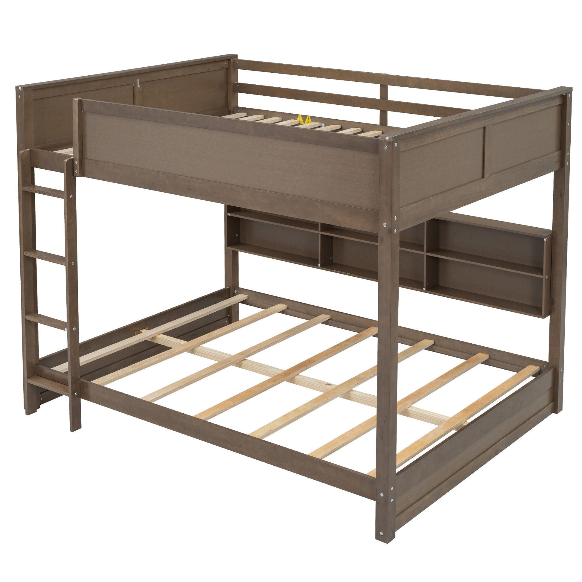 Bunk bed with storage cabinets and USB ports in brown wood by HouseOfZazla on Tampa Home & Garden Store