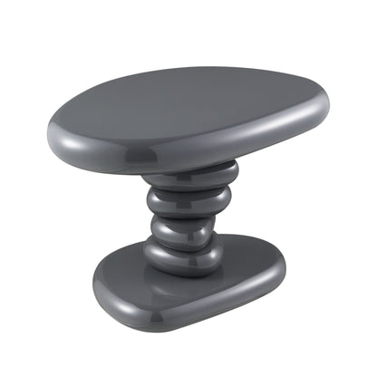 Charlene dark gray end table with high gloss oval top and stacked pedestal base by HouseOfZazla on Tampa Home & Garden Store