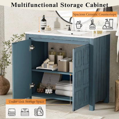 Bathroom Vanity Organizer with Sink and Cabinet
