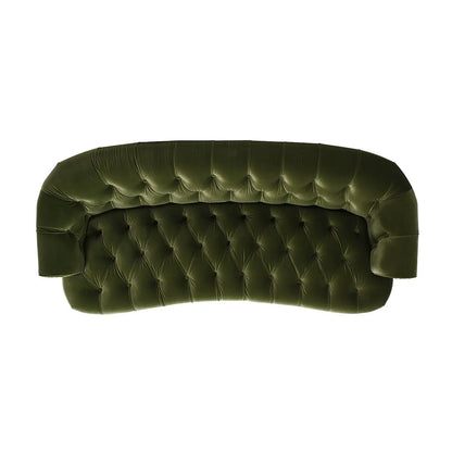 La Rosa Victorian Chesterfield tufted sofa emerald green velvet, stationary sofa on Tampa Home & Garden Store