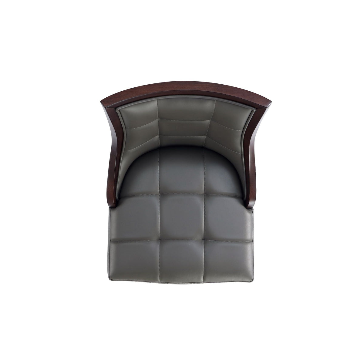 White bar height stool 28-30in with wood frame and gray cushioned seat by HouseOfZazla on Tampa Home & Garden Store