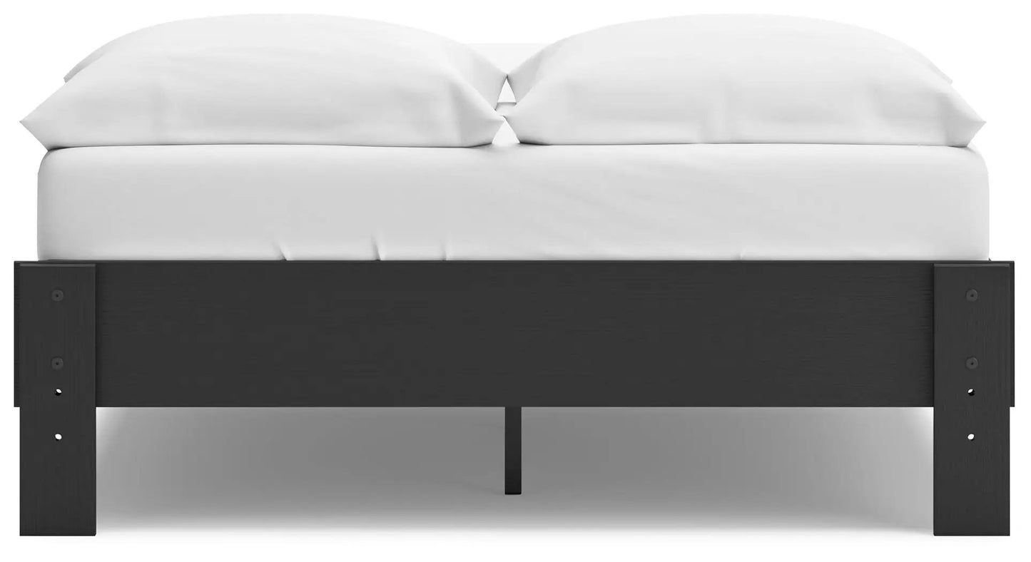 Platform bed Socalle with white mattress and two pillows Unique Piece Furniture on Tampa Home & Garden Store