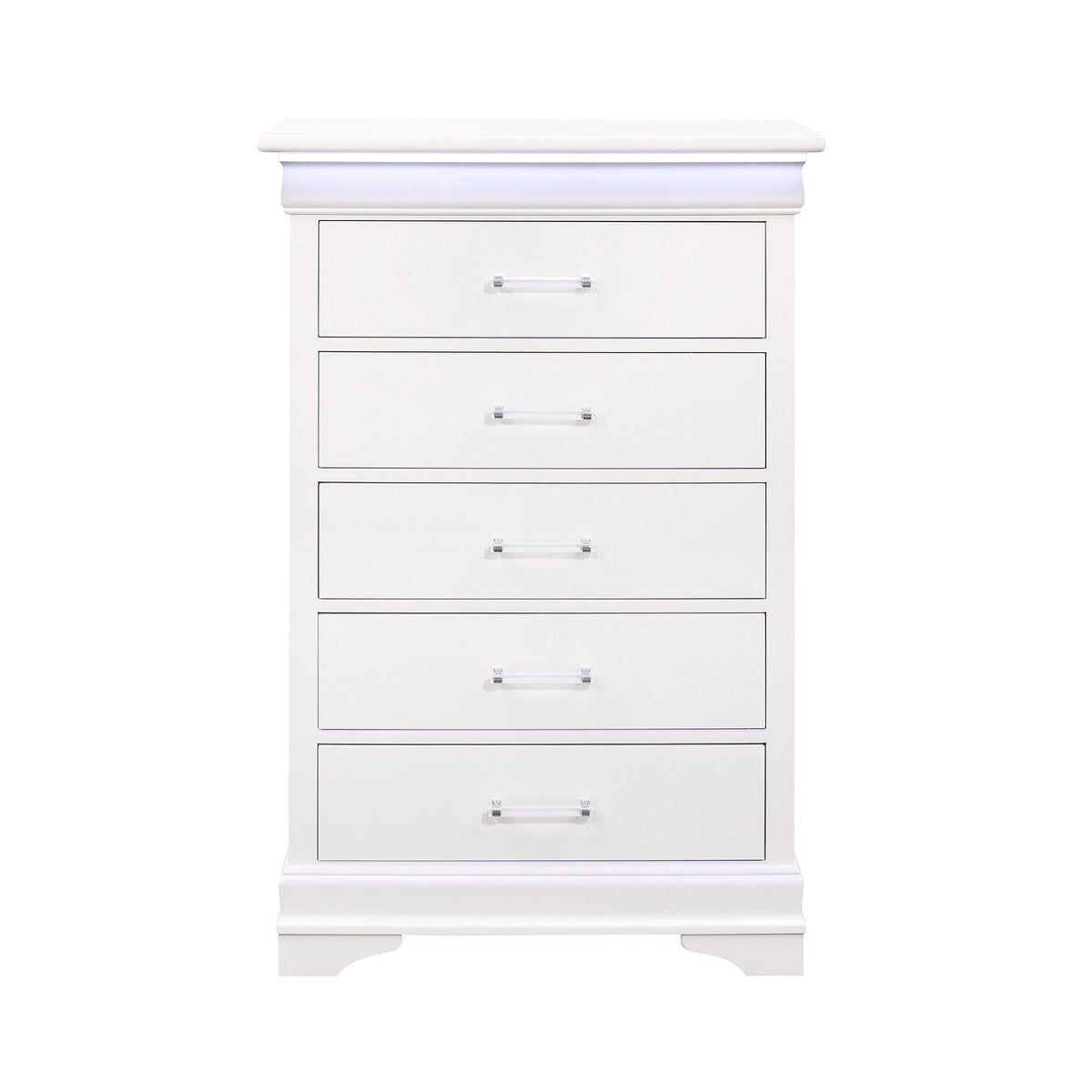 Charlston Accent Chest with LED Lighting white by HouseOfZazla, accent table with LED glow on Tampa Home & Garden Store