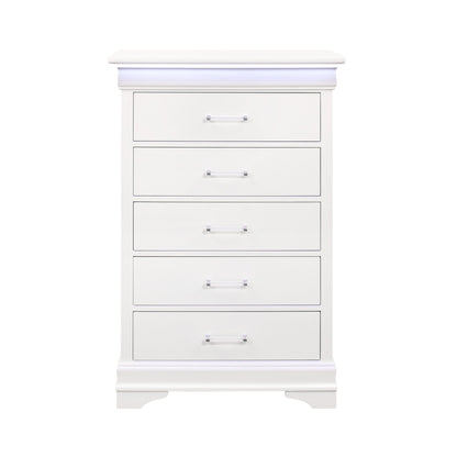 Charlston Accent Chest with LED Lighting white by HouseOfZazla, accent table with LED glow on Tampa Home & Garden Store