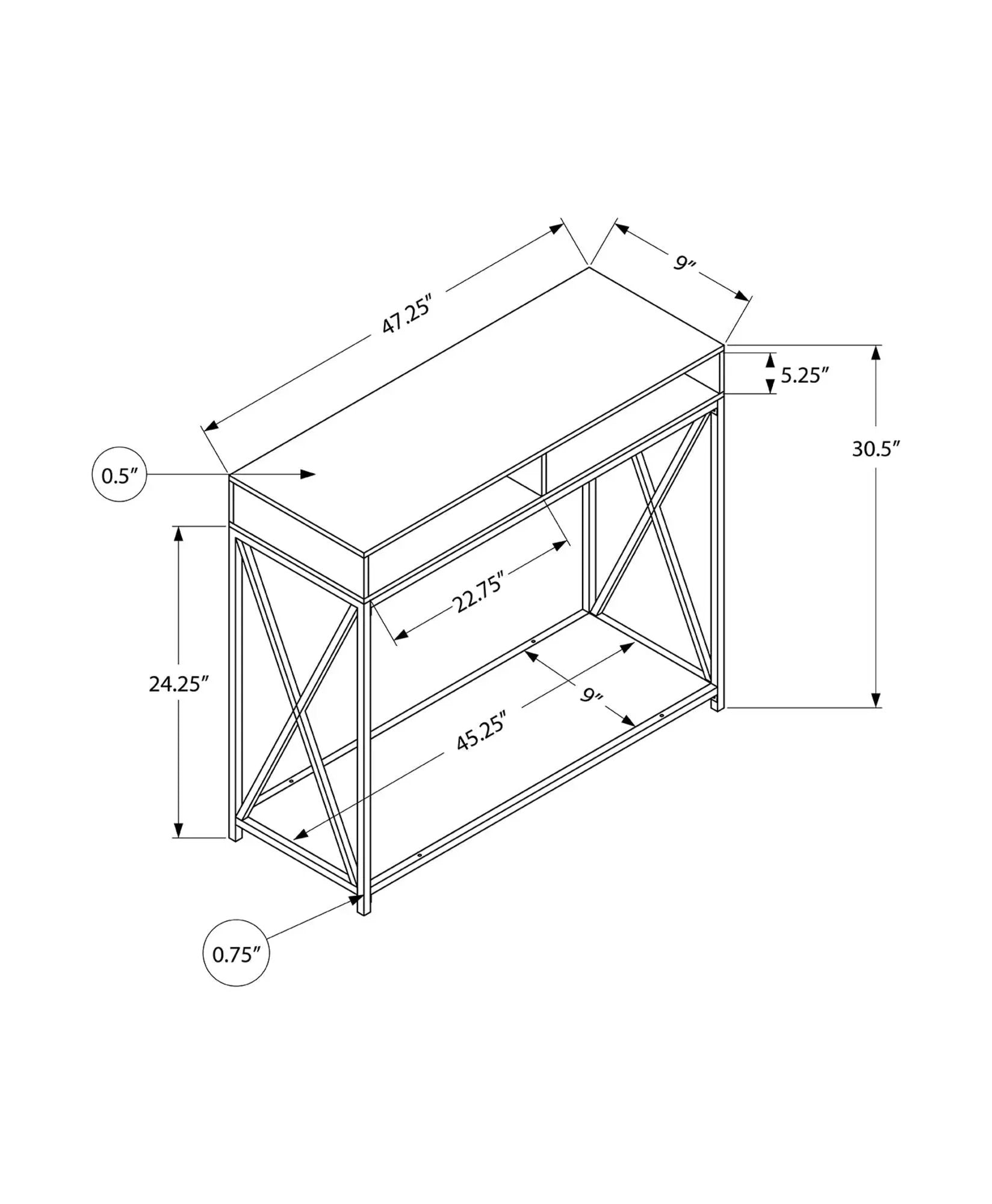 Accent Console Table for Entryway line drawing with metal frame Unique Piece Furniture on Tampa Home & Garden Store