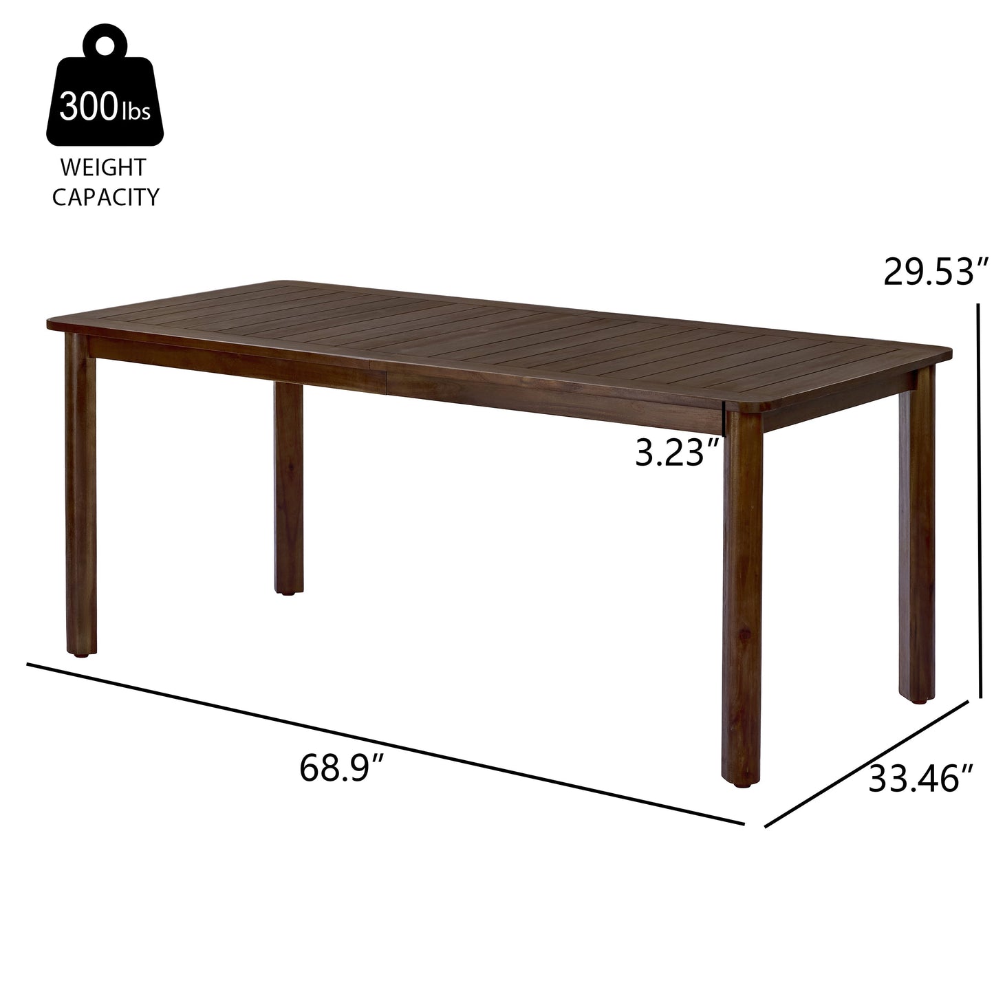 7-Piece Outdoor Acacia Wood Dining Set with Cushions in dark brown finish by HouseOfZazla on Tampa Home & Garden Store