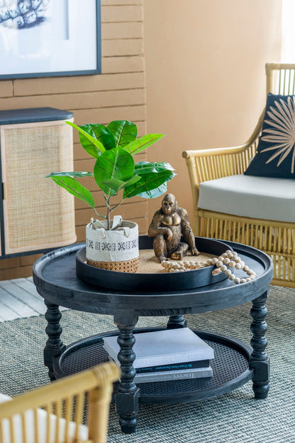 Round Two Tier Side Table and End Table Set