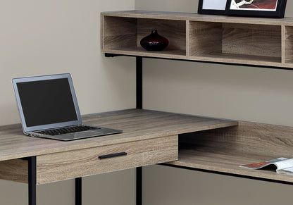 L-Shaped Corner Computer Desk with storage drawers in wood grain finish on Tampa Home & Garden Store
