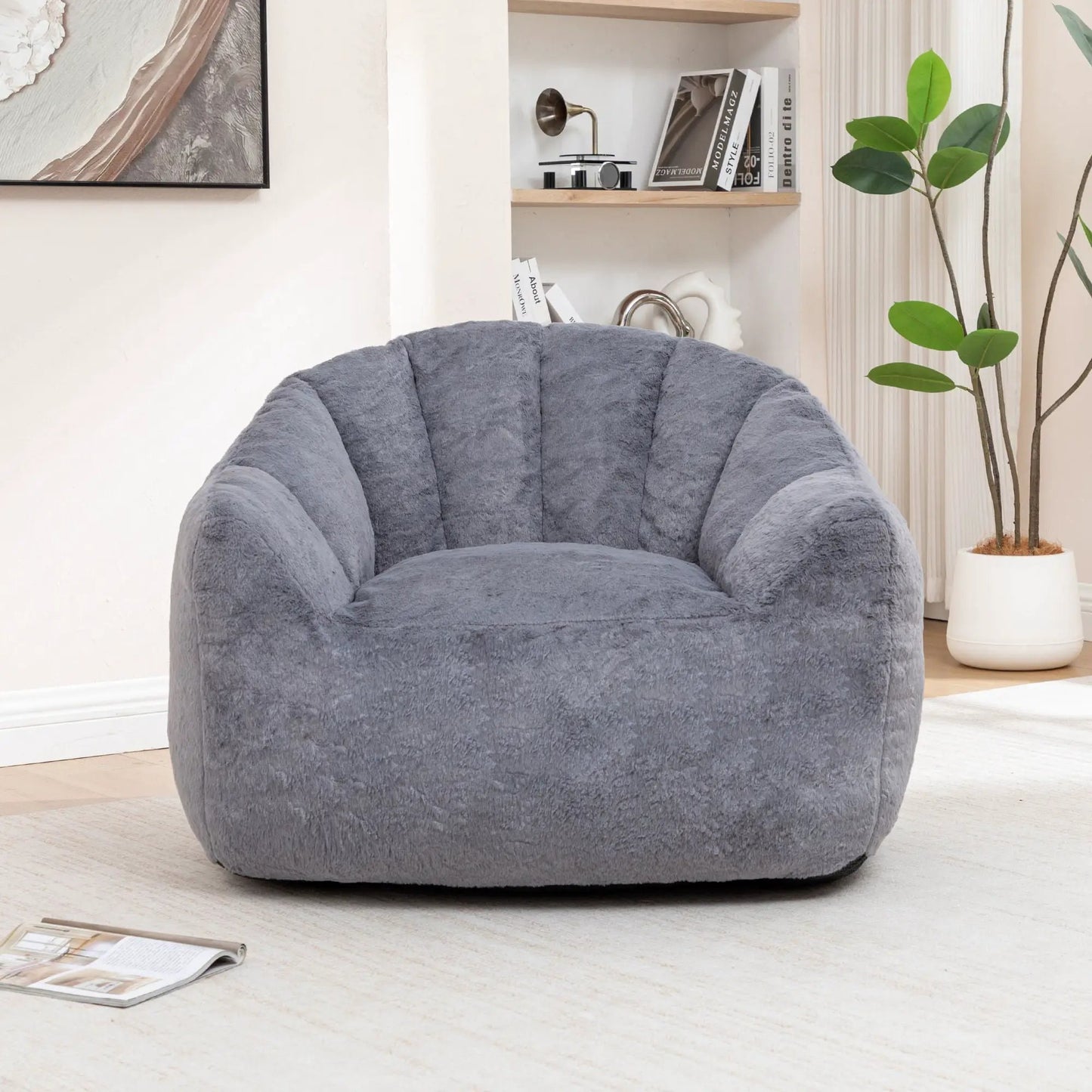 Beanbag Chair with Armrests High Density Foam